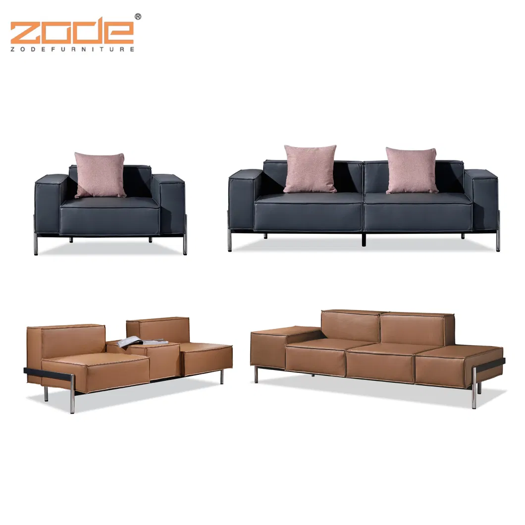 Zode Modern Home/Living Room/Office Furniture European Mide-Century Loveseat PU Sofa Wooden Frame / Synthetic Leather Solid Wood Sofa