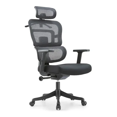 Chaise de bureau de travail ergonomique et pivotante, entièrement inclinable en maille